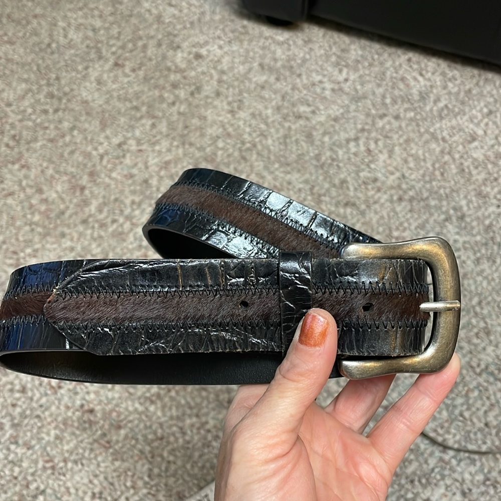 New Rolfs leather/fur belt